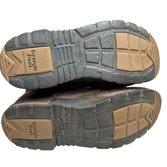 Georgia Boot Big Kids 7 Inch Pull On Brown Boots Size 3.5 - Picture 7 of 8